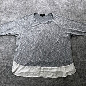 Status by Chenault 3X Gray‎ White Long Sleeve T-Shirt Top Women's Plus Size USA